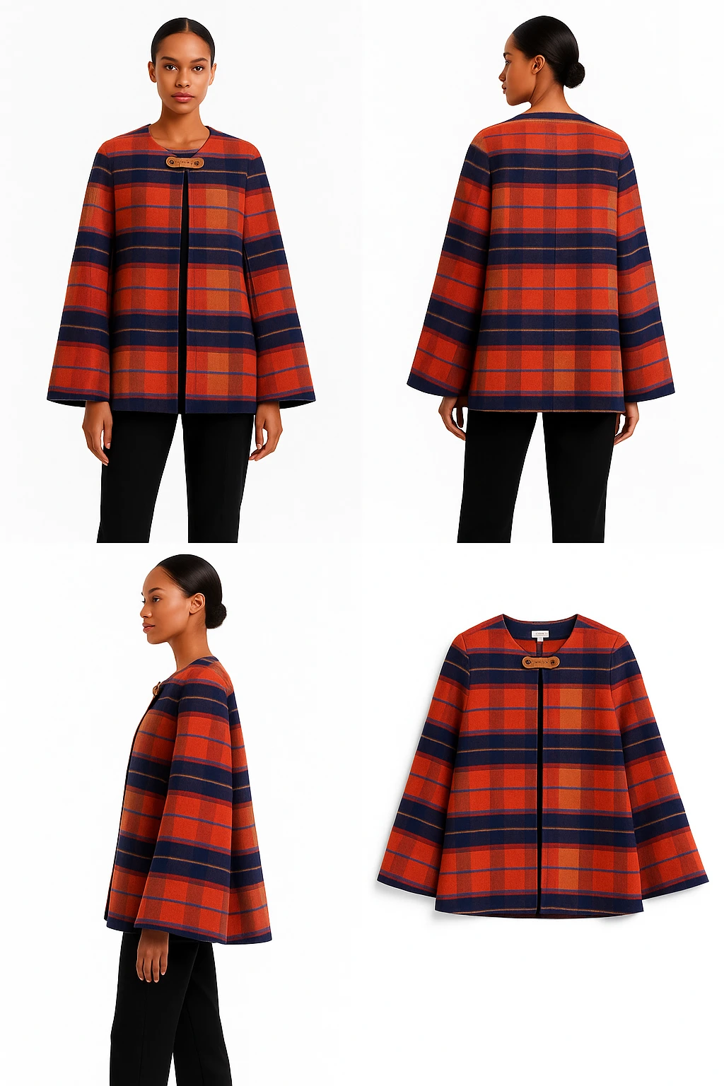 Re:named Asymmetrical Plaid Cape - Image 2