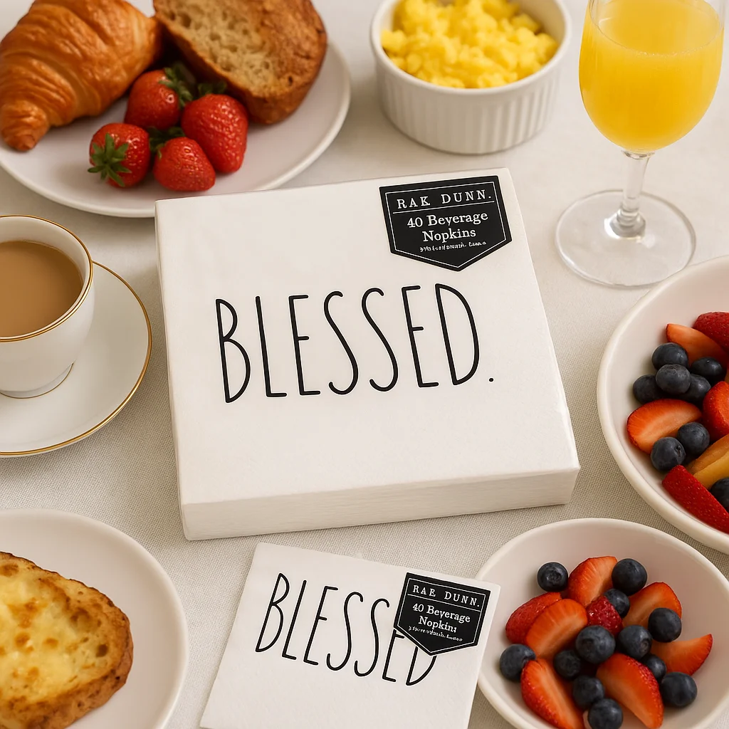 Rae Dunn “Blessed” Beverage Napkins – 40 Count