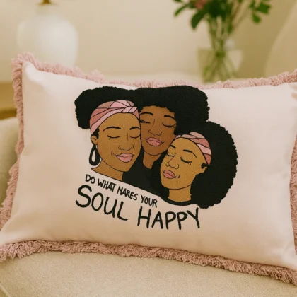 Thro Studio Pink Decorative Accent Pillow: Do What Makes Your Soul Happy