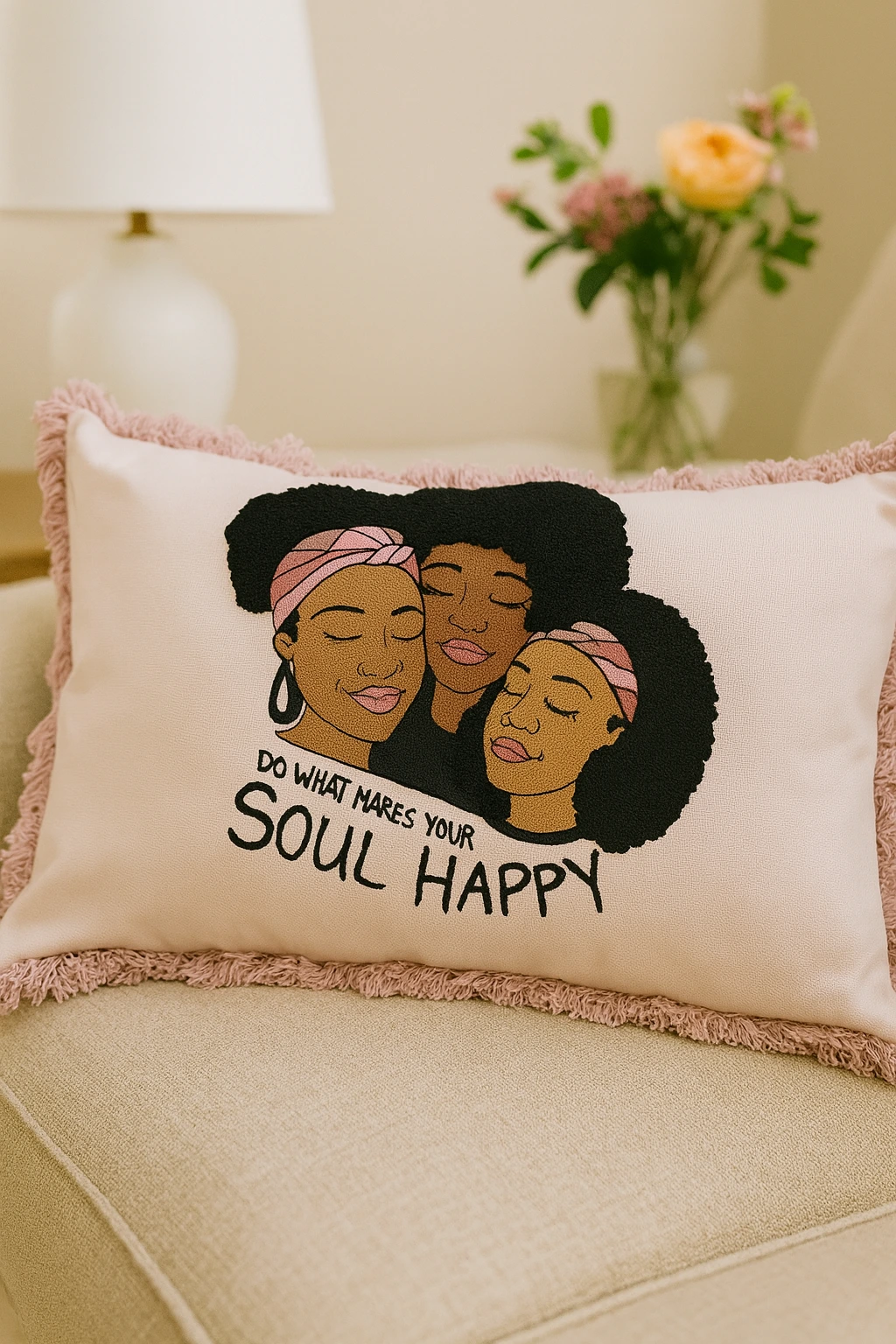 Thro Studio Pink Decorative Accent Pillow: Do What Makes Your Soul Happy