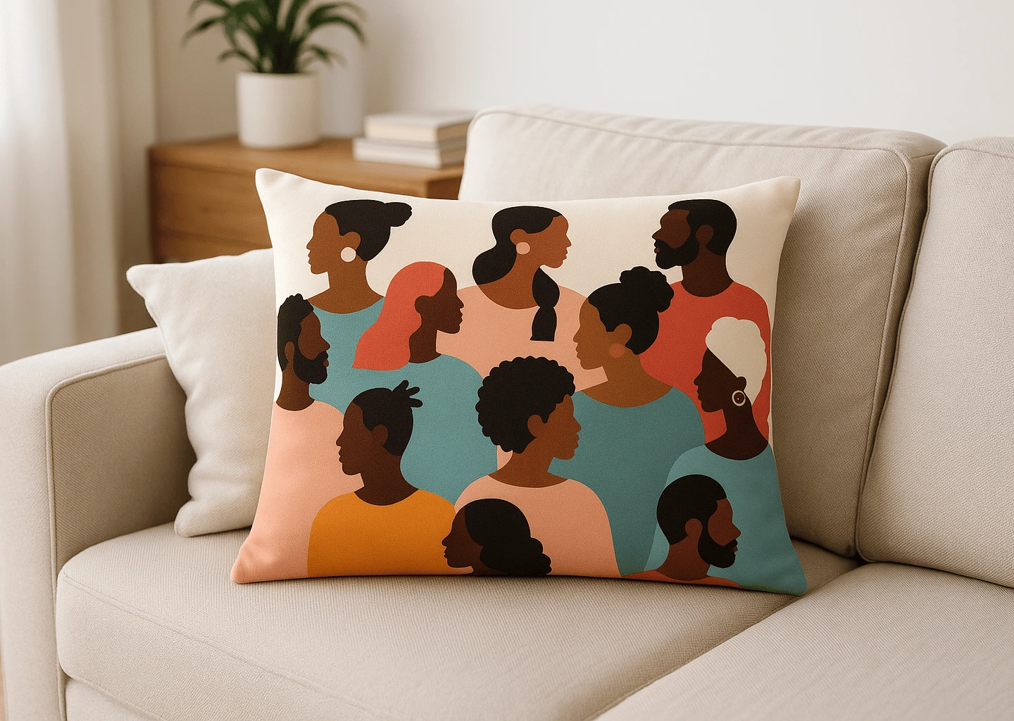 Thro Home “Unity Faces” Decorative Pillow — 16" x 24"