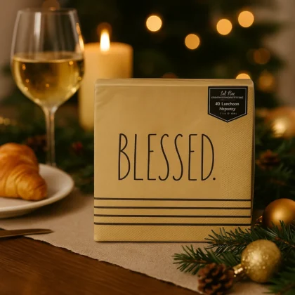 Rae Dunn Signature Collection “Blessed” Luncheon Napkins – 40 Count