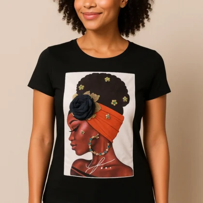 A Love Story – Embellished Afro Diva Art Tee