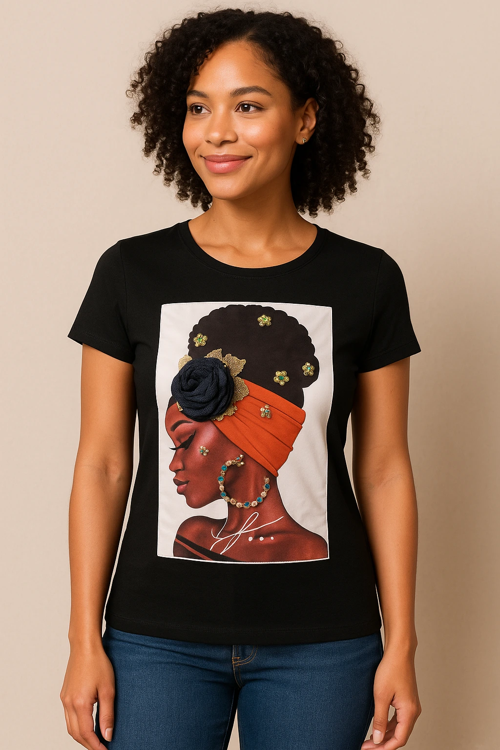 A Love Story – Embellished Afro Diva Art Tee