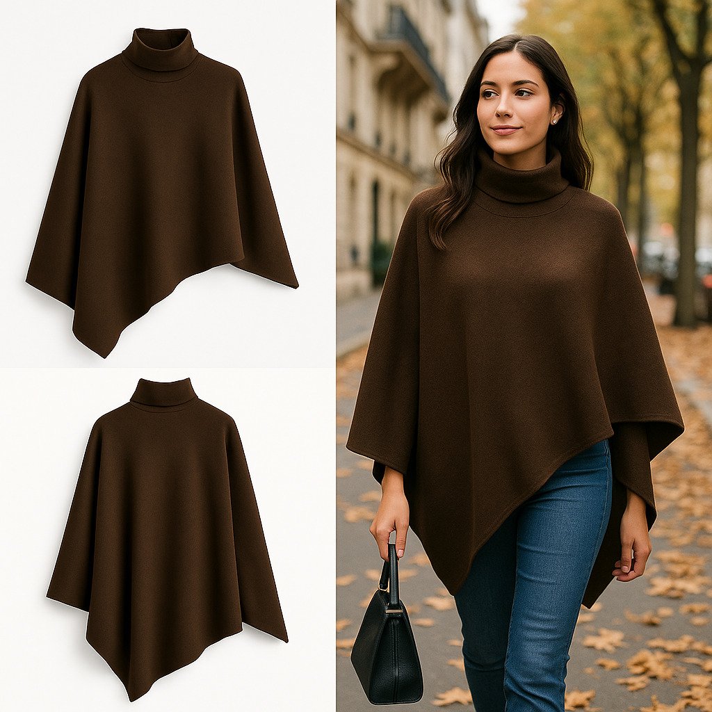 Anthropologie Asymmetrical Turtleneck Cape – One Size - Image 2
