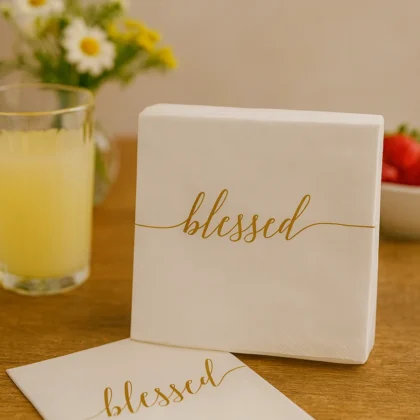 C.R. Gibson “Blessed” Beverage Napkins – 40 Count