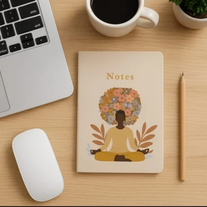 Kenzi Studio Co. Floral Afro Meditation Notes Journal