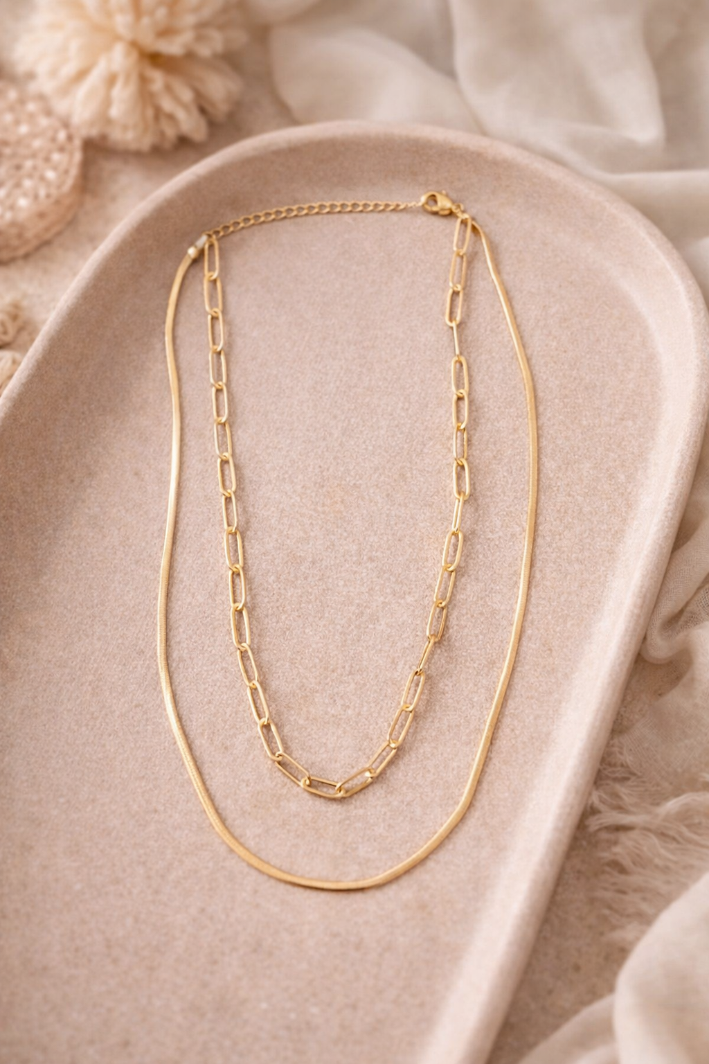 Aquamir Waterproof Jewelry- The Paperclip Duo Necklace Set