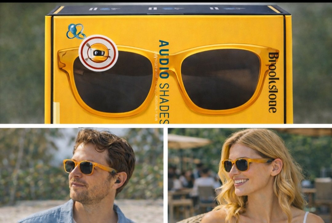 Brookstone Audio Shades Wireless Speaker Sunglasses- Unisex