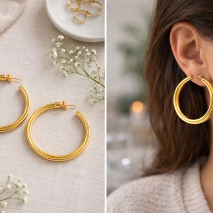 Vestopazzo Gold-Tone Hoop Earrings