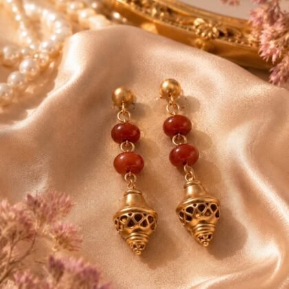 Terracotta Carnelian Drop Earrings, Collected Abroad · Colombia