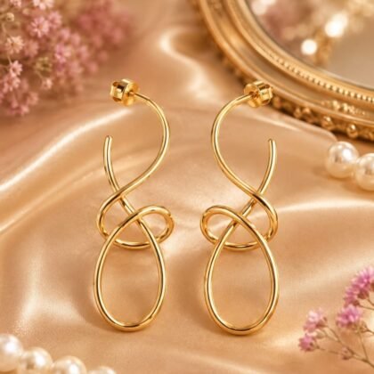 Golden Infinity Loop Earrings