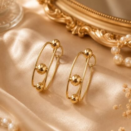 Handmade Colombian Golden Sphere Double-Hoop Earrings — Collected Abroad