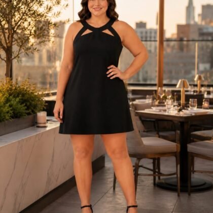 Tinley Road black sleeveless dress in size XL with classic fitted silhouette and fully lined design.