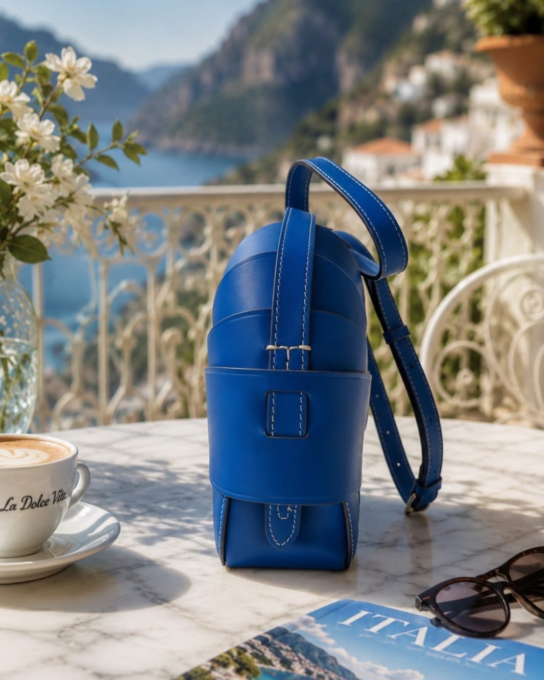 Boldrini Selleria Dafne Italian Leather Crossbody Handbag – Cobalt Blue - Image 3