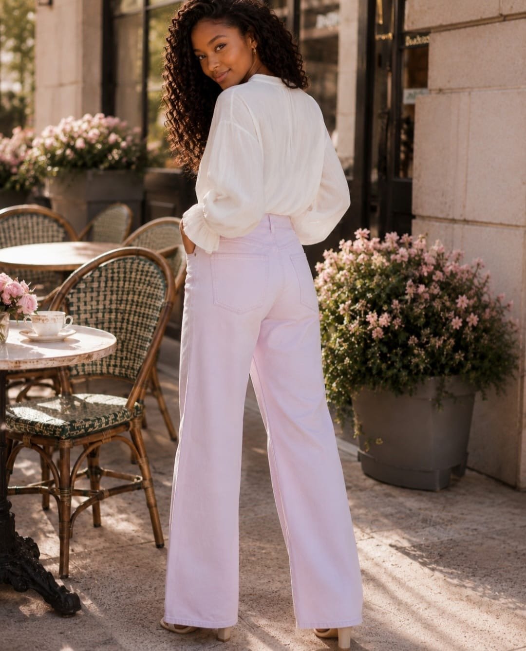GAP Denim Pink High Rise Wide-Leg Jeans – Size 12/31R - Image 3