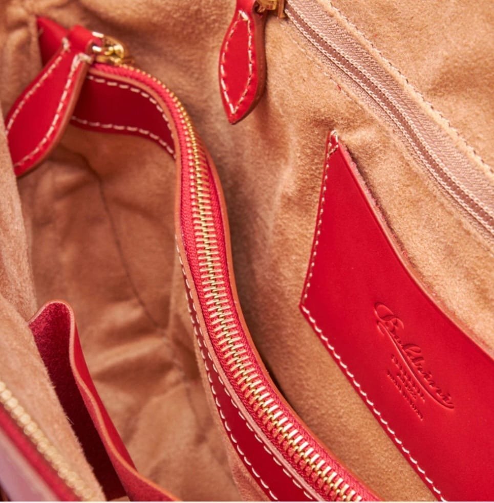 Boldrini Selleria Tosca Italian Leather Shoulder Bag – Red - Image 3