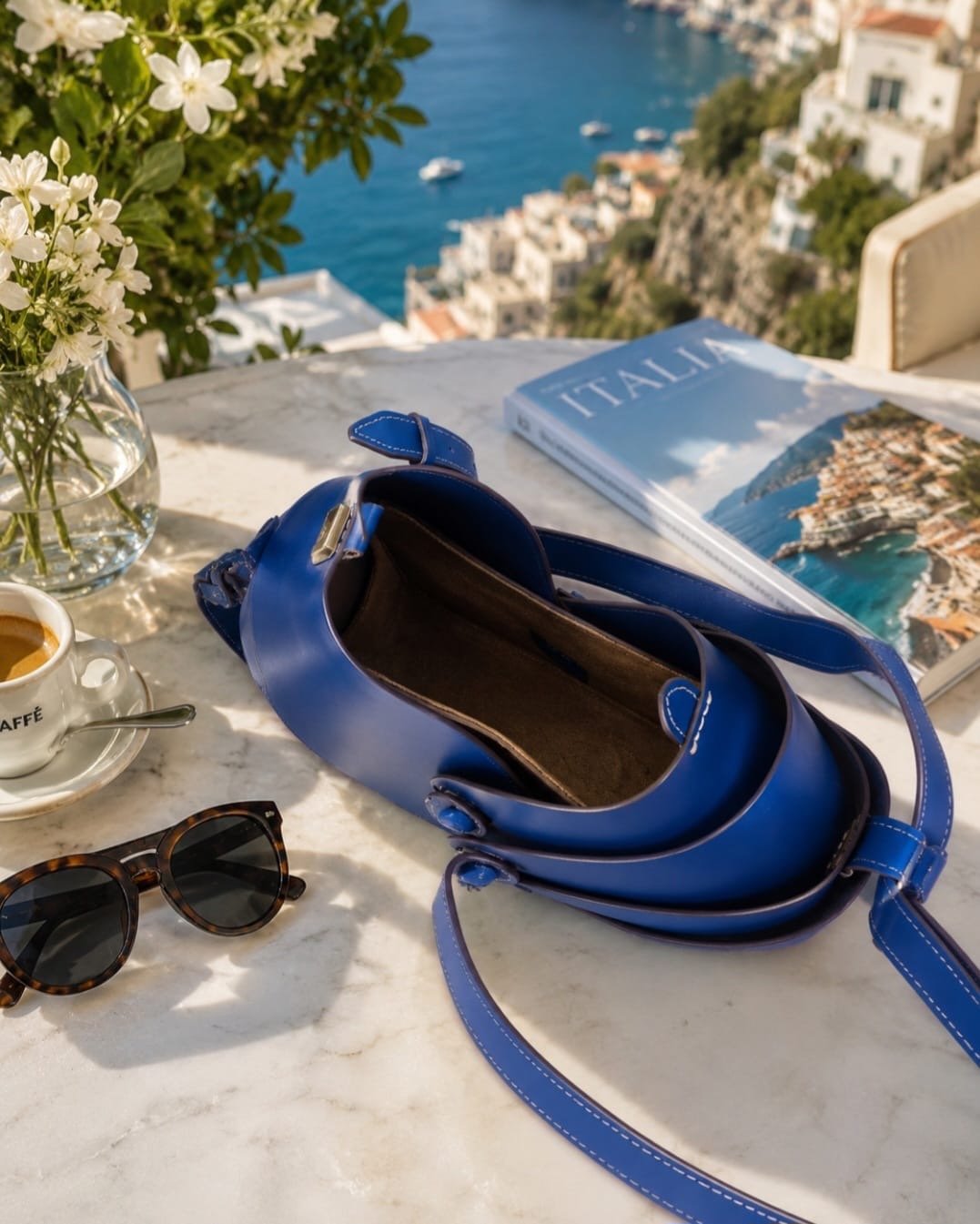 Boldrini Selleria Dafne Italian Leather Crossbody Handbag – Cobalt Blue - Image 4
