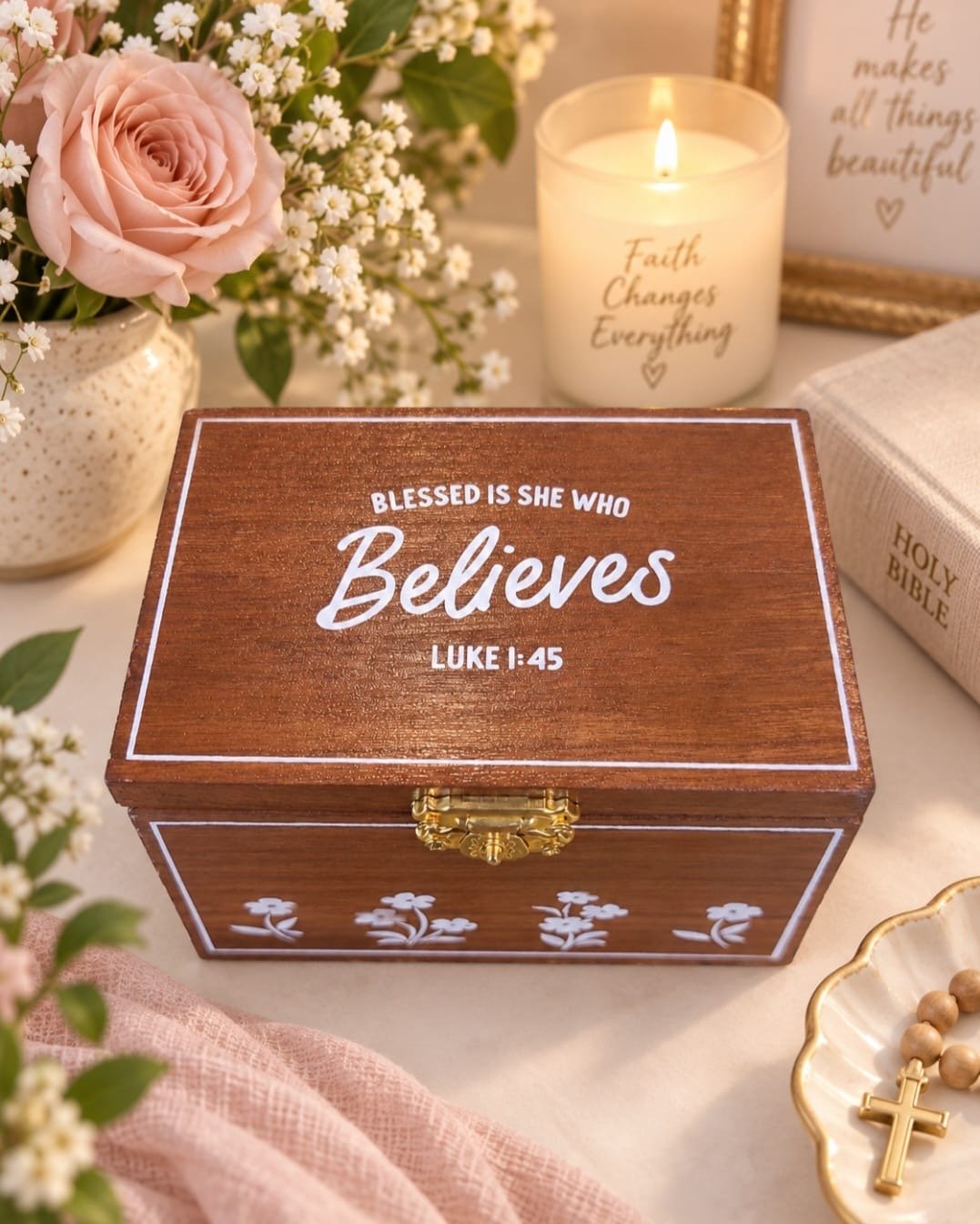 Blessed Is She Who Believes Faith & Self-Care Gift Box | Luke 1:45
