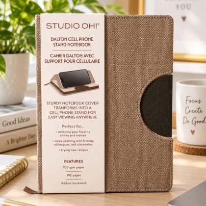 Dalton Cell Phone Stand Notebook – Stone | 192 Pages