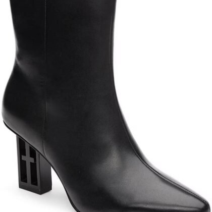 Liverpool Los Angeles Claremont Icon Heel leather ankle bootie in Black